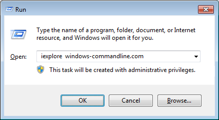 launch internet explorer from command line